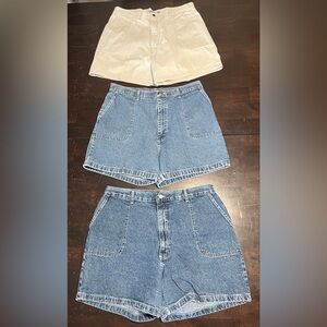 Women’s Wrangler Denim and Cream Shorts Set Size 16 Average